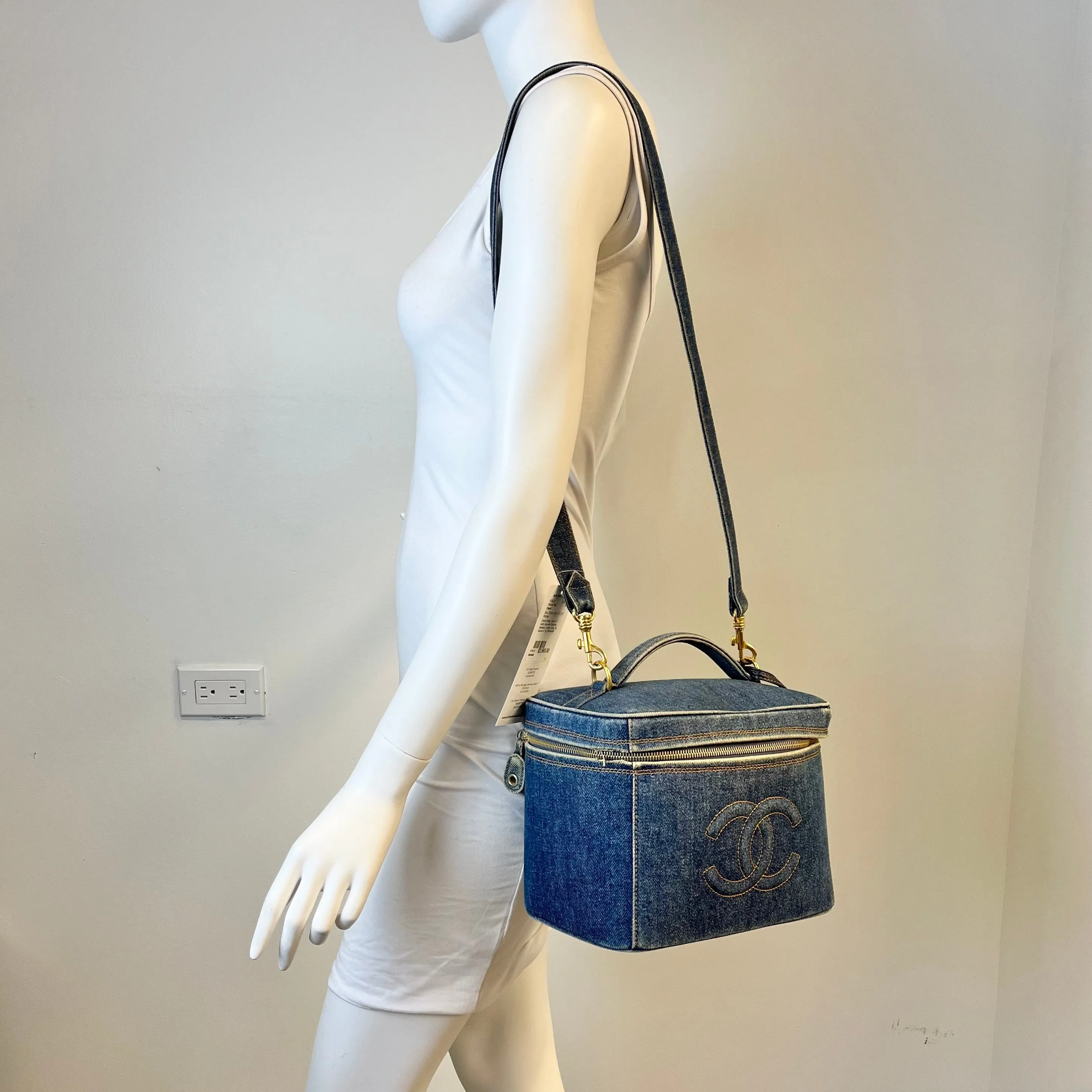 Chanel Vintage Denim CC Vanity Case