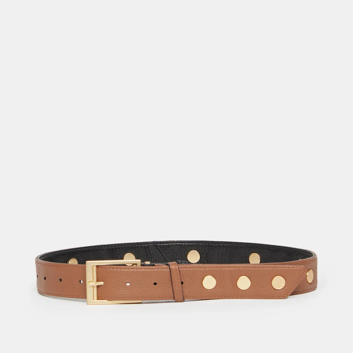 Charlie Rev Riveted | Black/Mahogany Pebble/Brushed Gold | Lrg