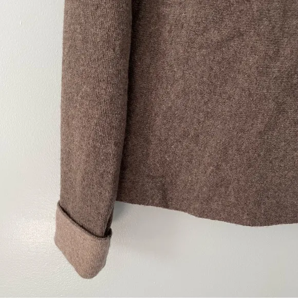 Chiaramente Wool Blend Contrast Trim Animal Print Collar Cardigan Size S