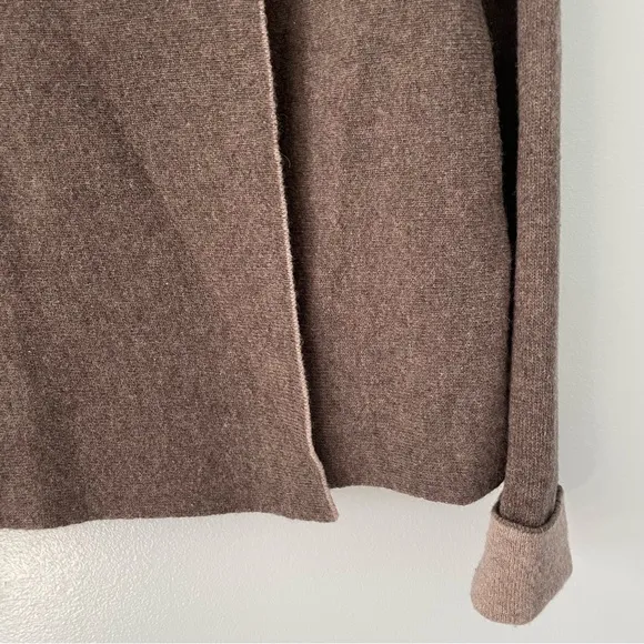 Chiaramente Wool Blend Contrast Trim Animal Print Collar Cardigan Size S