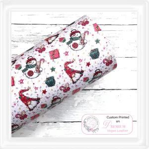 Christmas Gnomes & Snowmen ~ White ~ Faux Leather