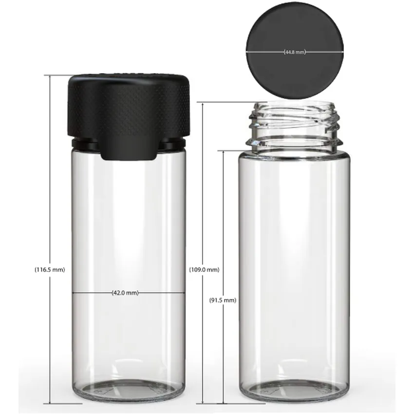 Chubby Gorilla 120Ml Aviator Cr Bottle With Inner Seal & Tamper Evident Break-Off Band (Clear Natural Bottle With Opaque Black Closure) - (400 Count)