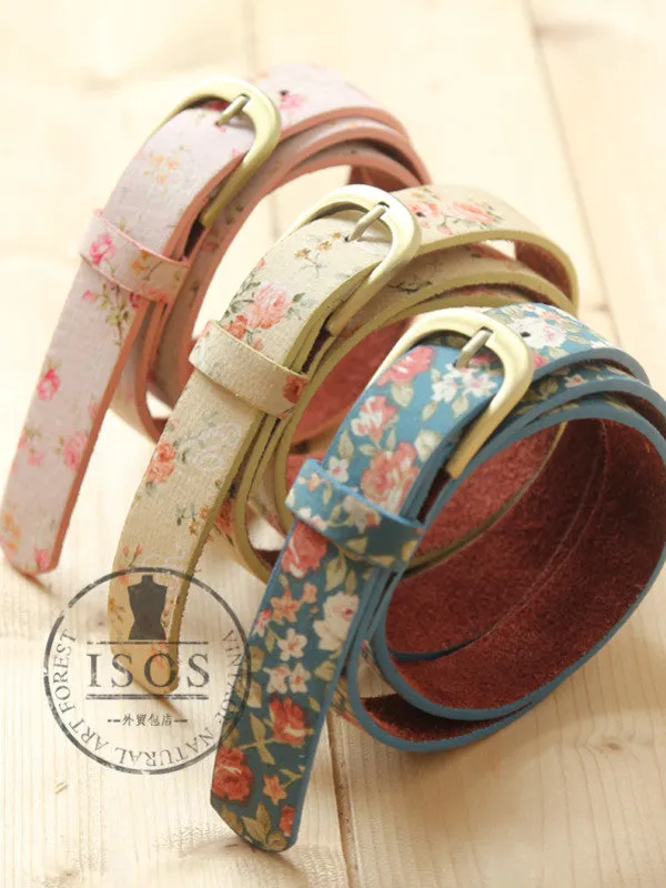 Clearance -  Mori girl blossom copper buckle belt