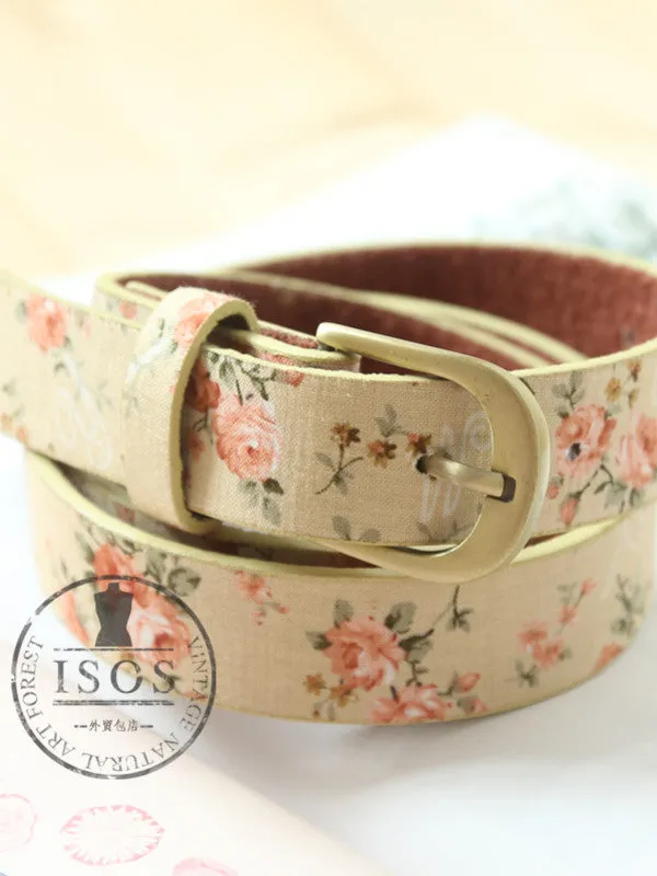 Clearance -  Mori girl blossom copper buckle belt