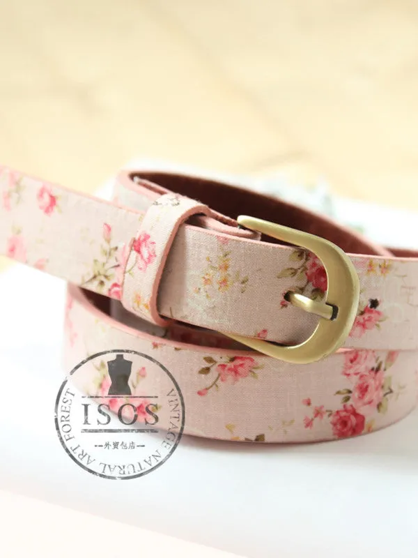 Clearance -  Mori girl blossom copper buckle belt