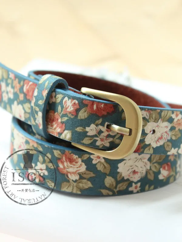 Clearance -  Mori girl blossom copper buckle belt
