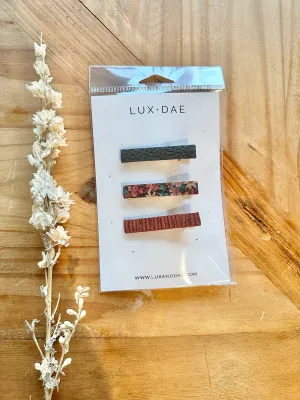 Clip Set | Navy Floral