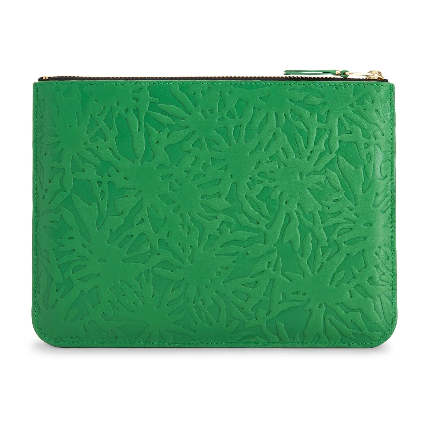 COMME DES GARÇONS EMBOSSED FOREST POUCH WALLET GREEN