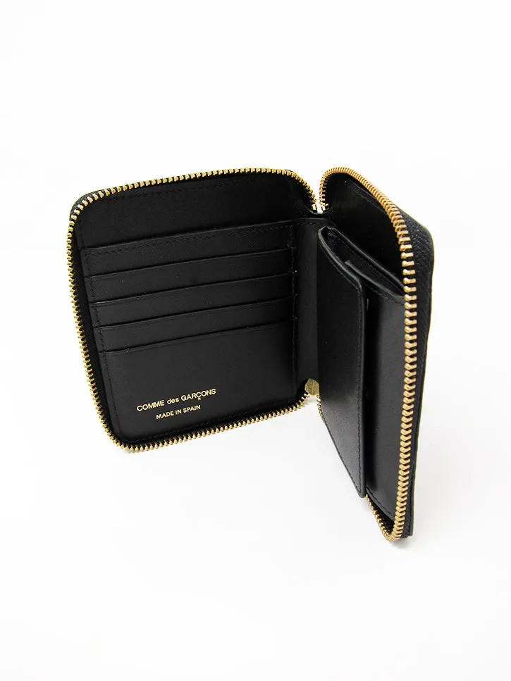 Comme des Garçons Embossed Logotype, Medium Zip Wallet, Black