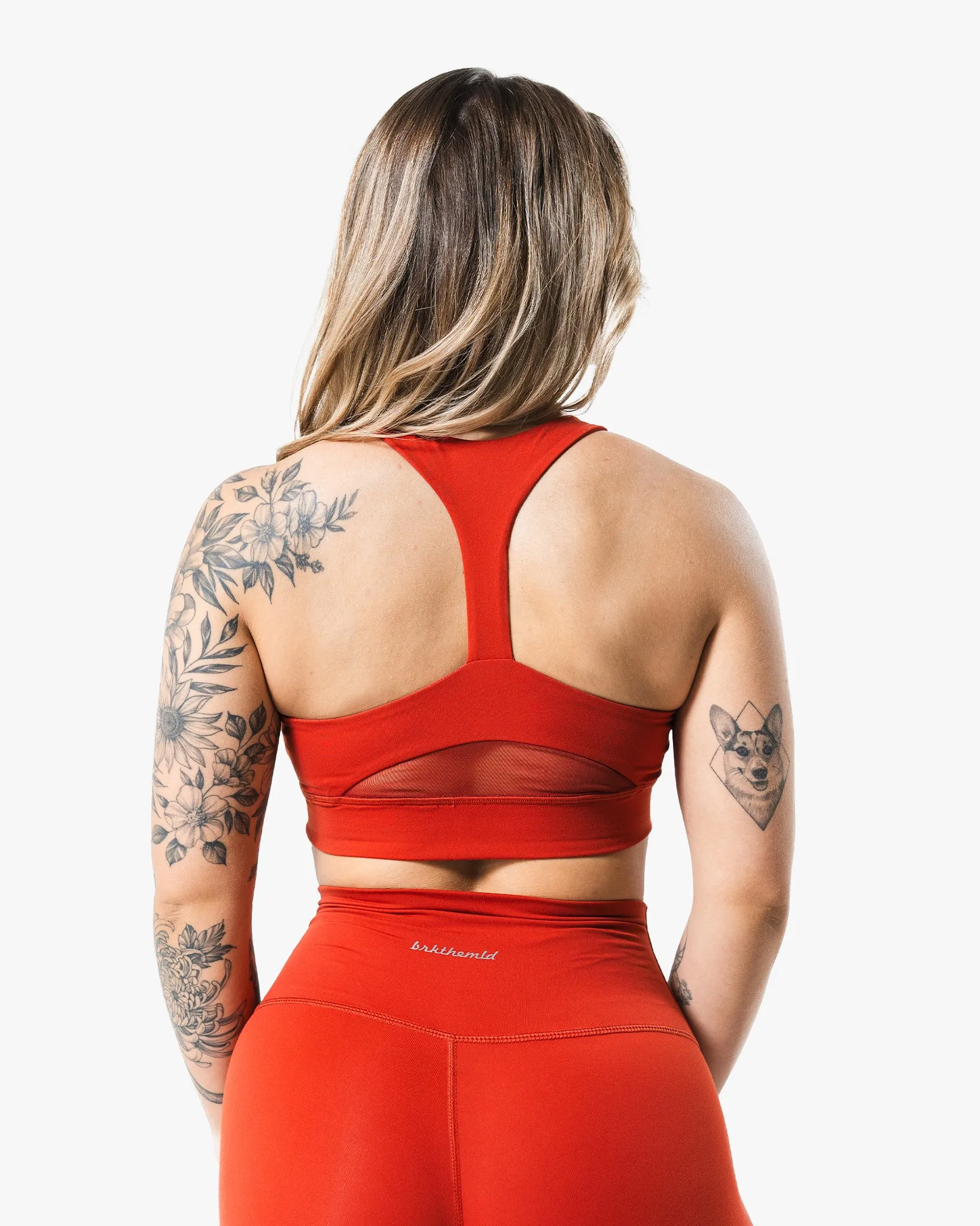Core Script Bra - Stone Red