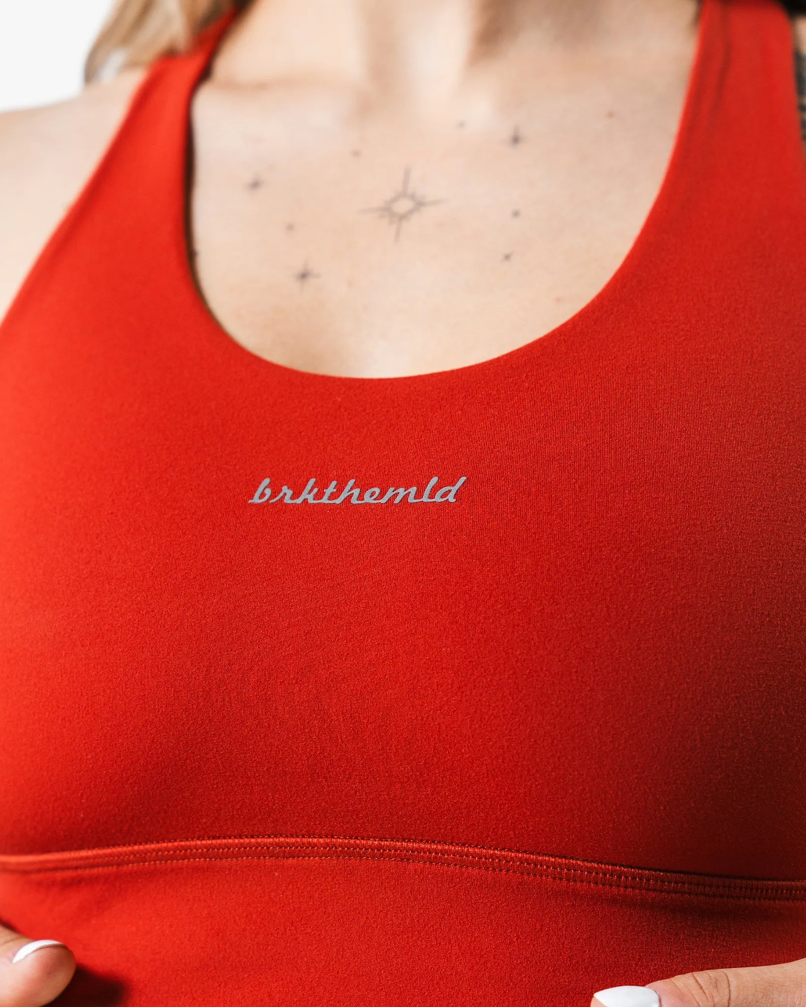 Core Script Bra - Stone Red