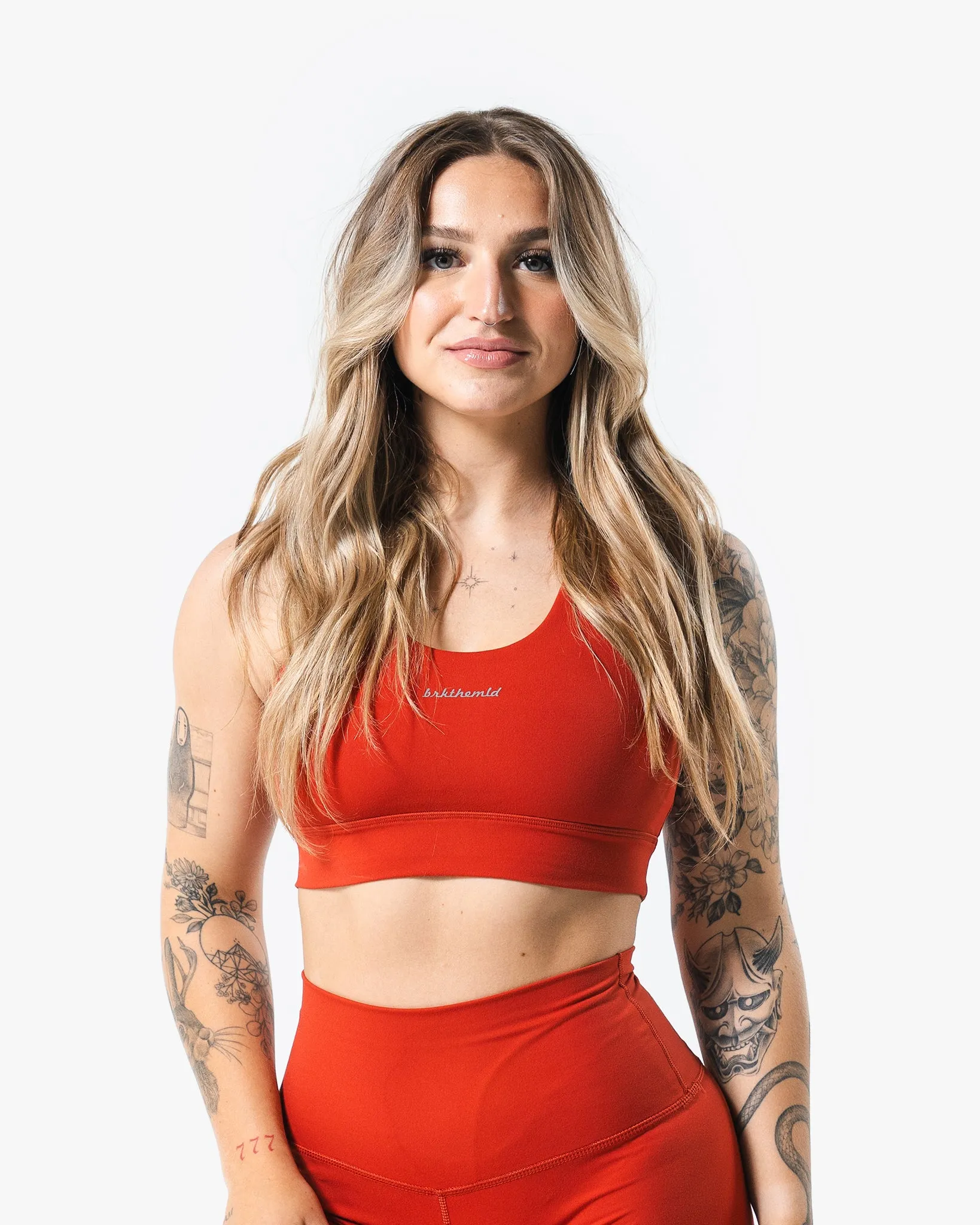 Core Script Bra - Stone Red
