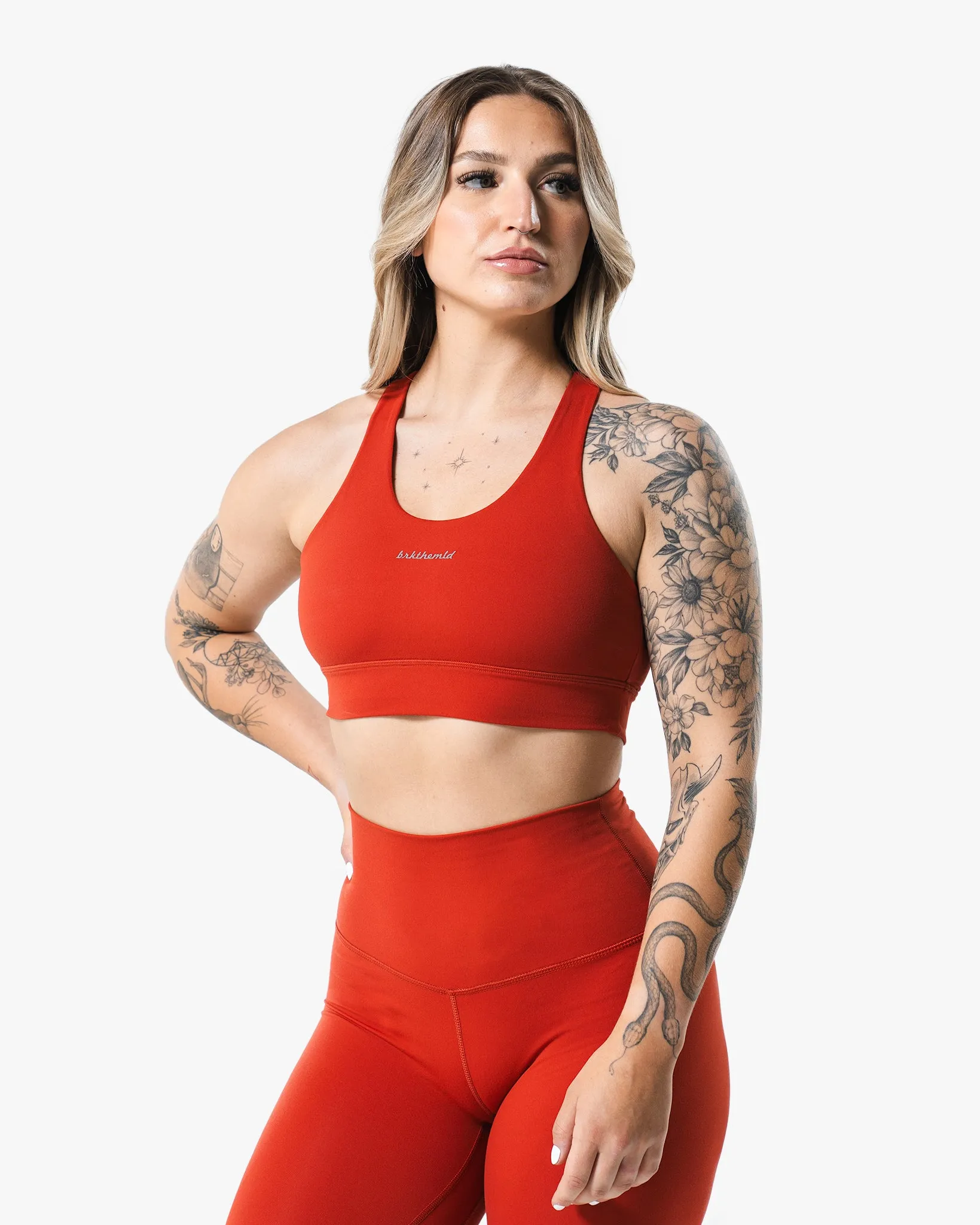 Core Script Bra - Stone Red