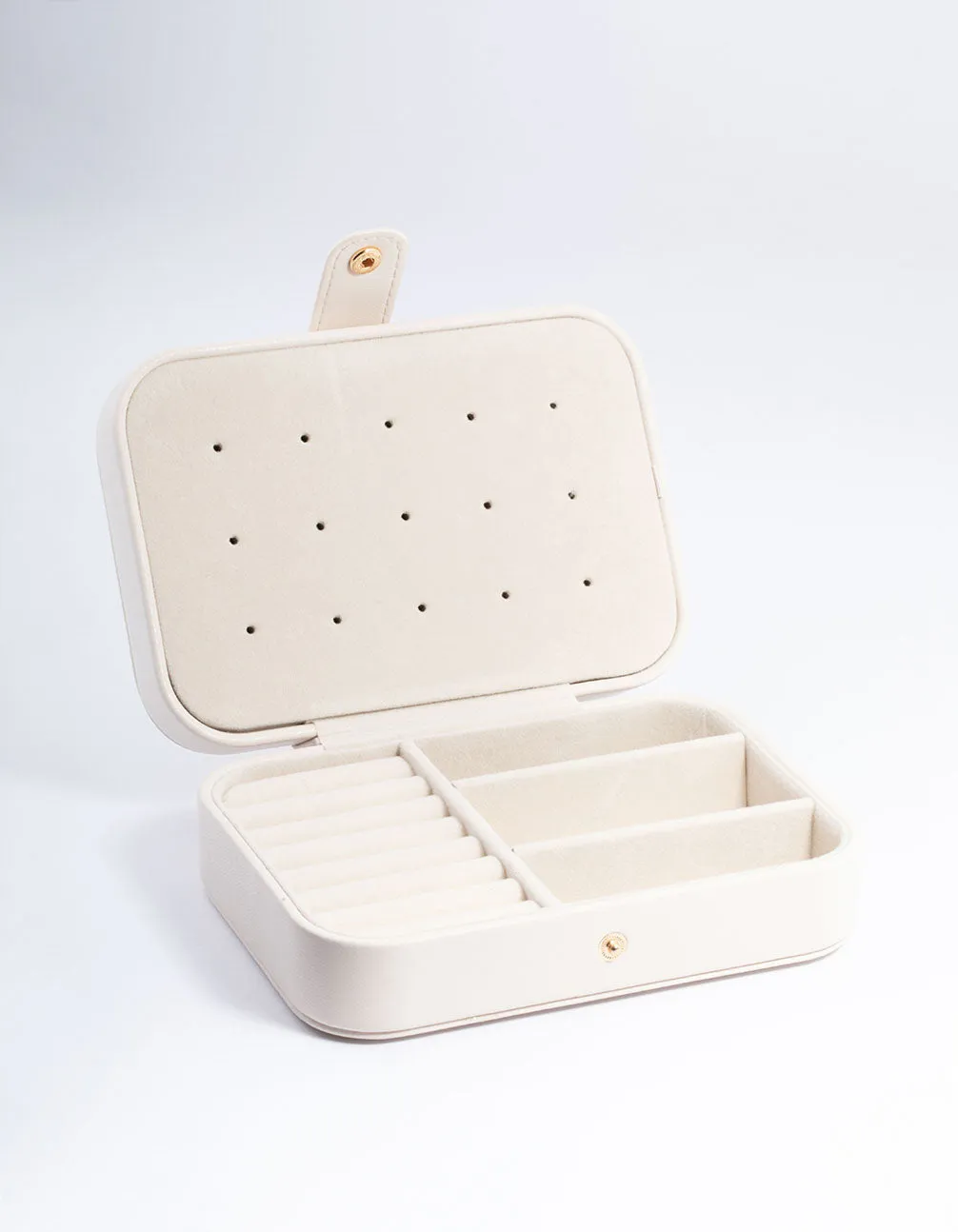 Cream Faux Leather Vanity Jewellery Box