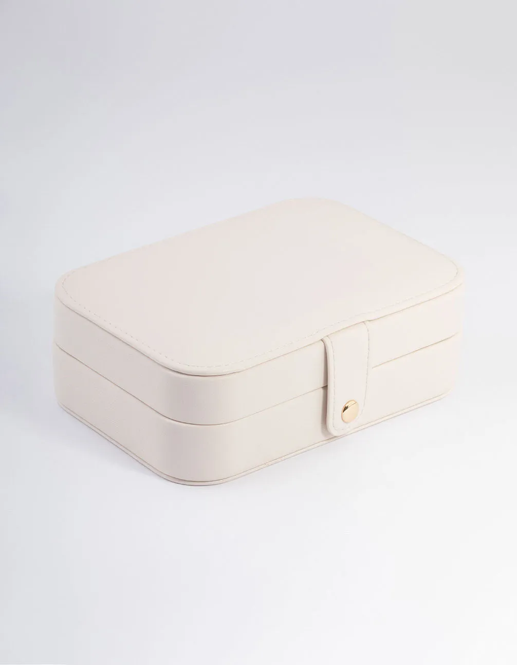 Cream Faux Leather Vanity Jewellery Box