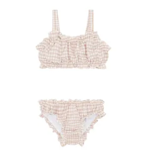 Crinkle Gingham Ruffle Edge Bikini