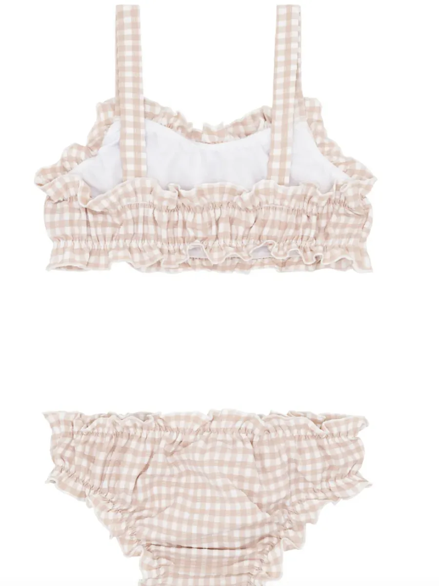Crinkle Gingham Ruffle Edge Bikini