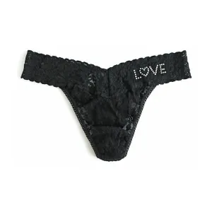 Crystal Love Original Rise Thong - Black - One Size