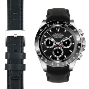 Curved End Leather Strap for Rolex Ceramic Daytona with Tang Buckle