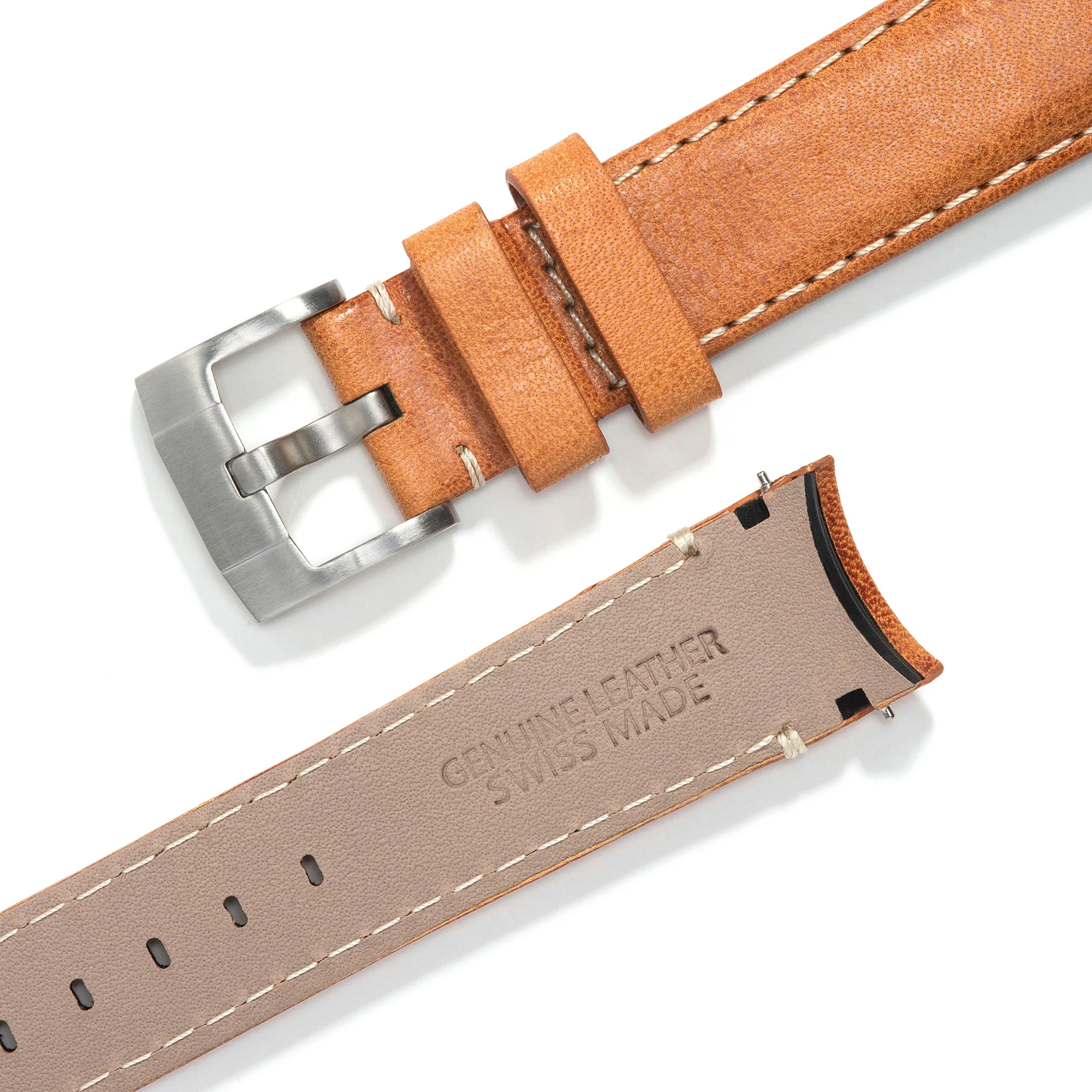 Curved End Leather Strap for Rolex Ceramic Daytona with Tang Buckle
