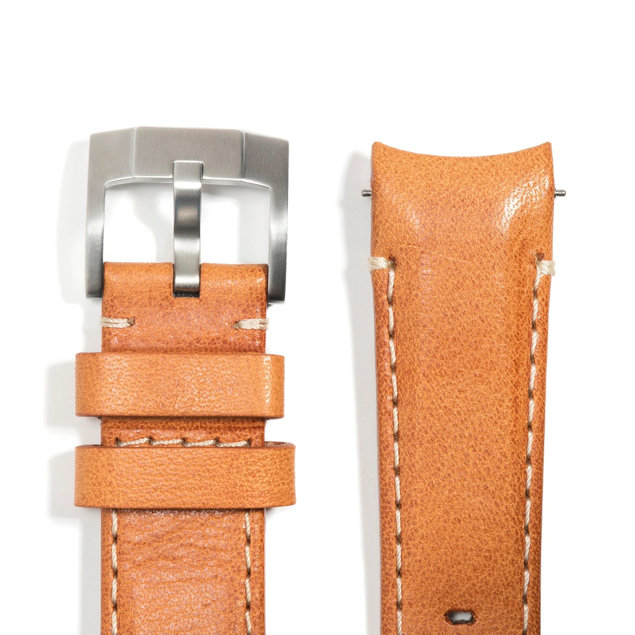 Curved End Leather Strap for Rolex Ceramic Daytona with Tang Buckle