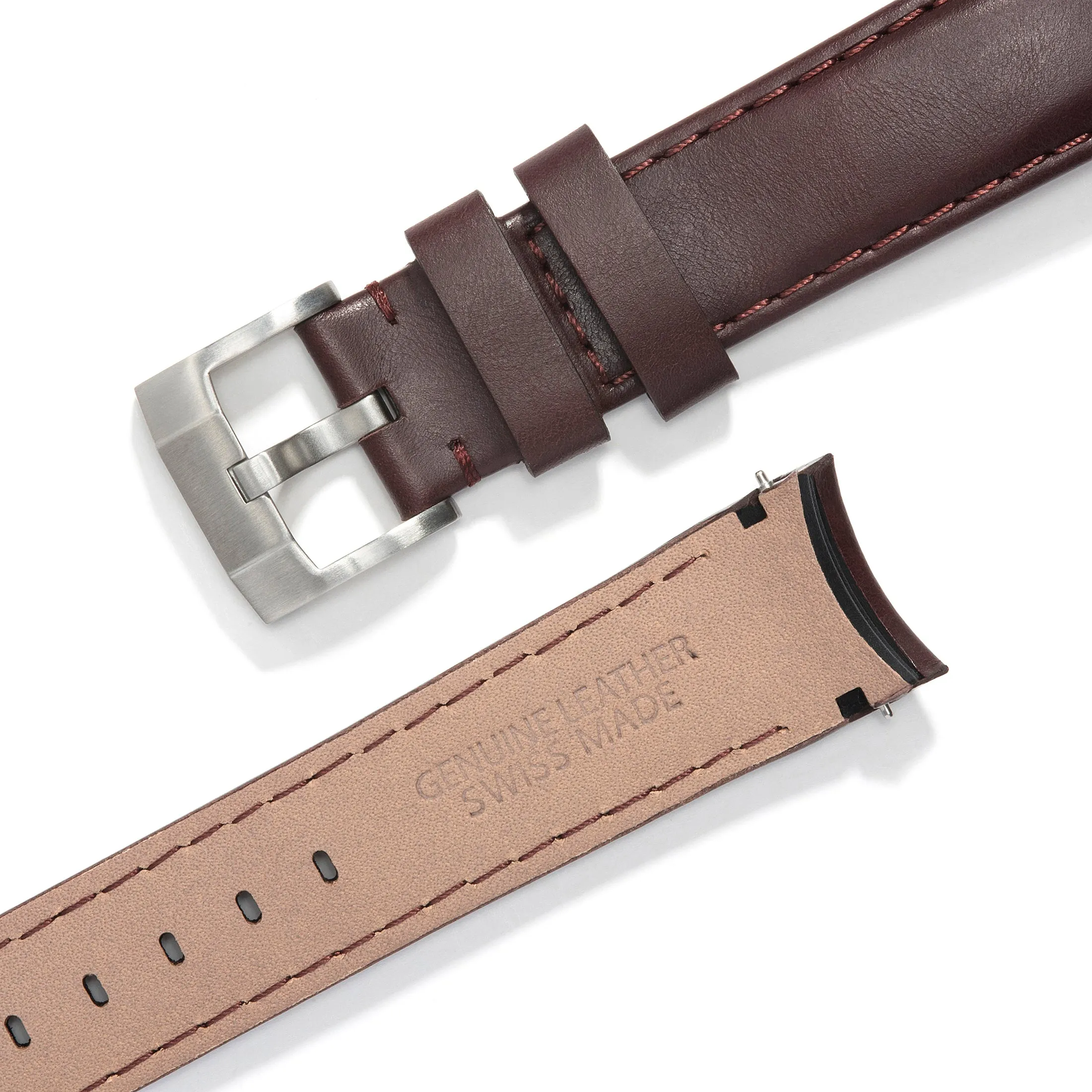 Curved End Leather Strap for Rolex Ceramic Daytona with Tang Buckle