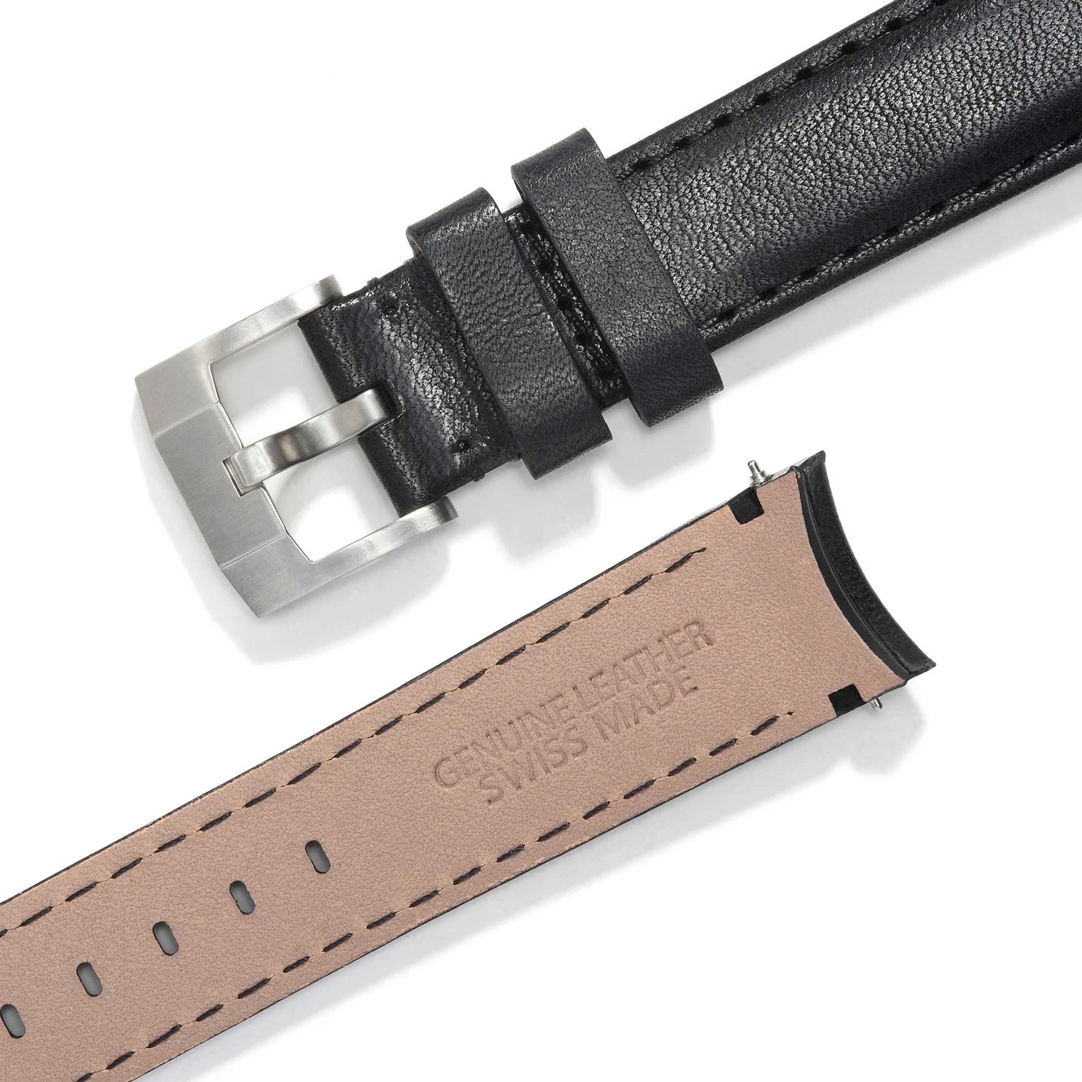 Curved End Leather Strap for Rolex Ceramic Daytona with Tang Buckle
