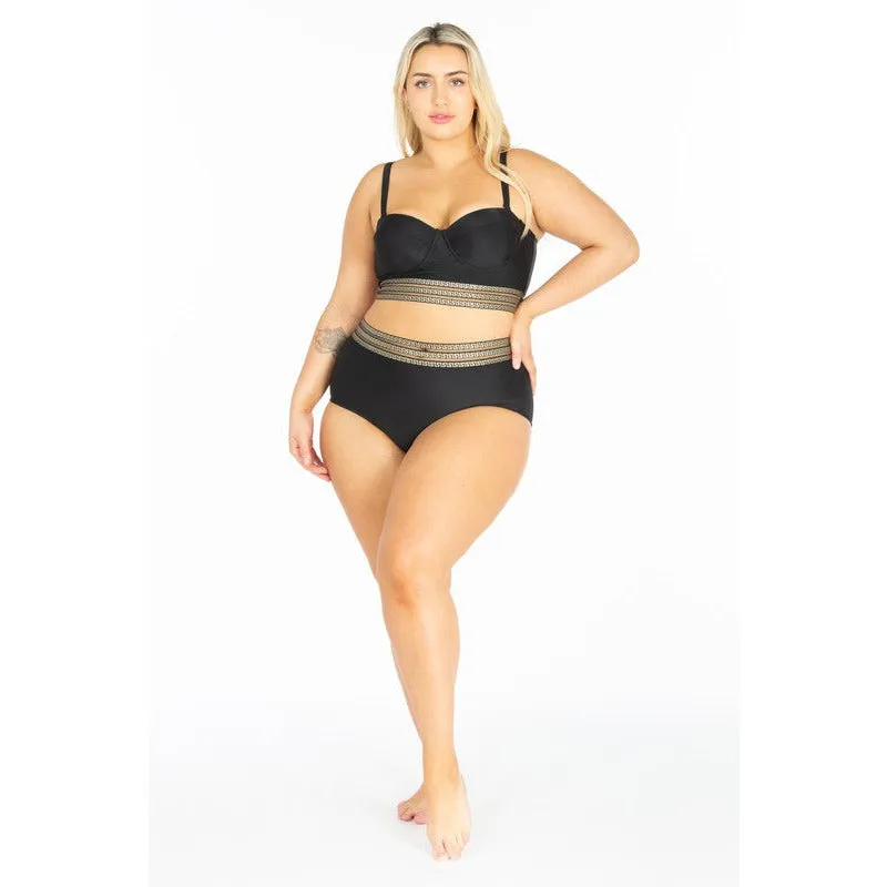CURVY BEE HIGH WAIST SWIMSUIT