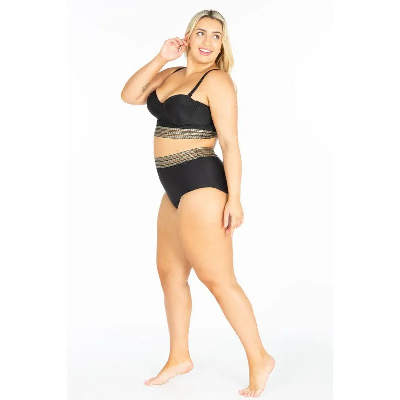 CURVY BEE HIGH WAIST SWIMSUIT