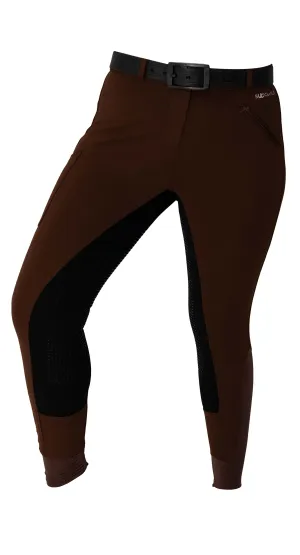 Curvy Mare | High-Waist Breech | Mocha   Black | Side Phone Pocket