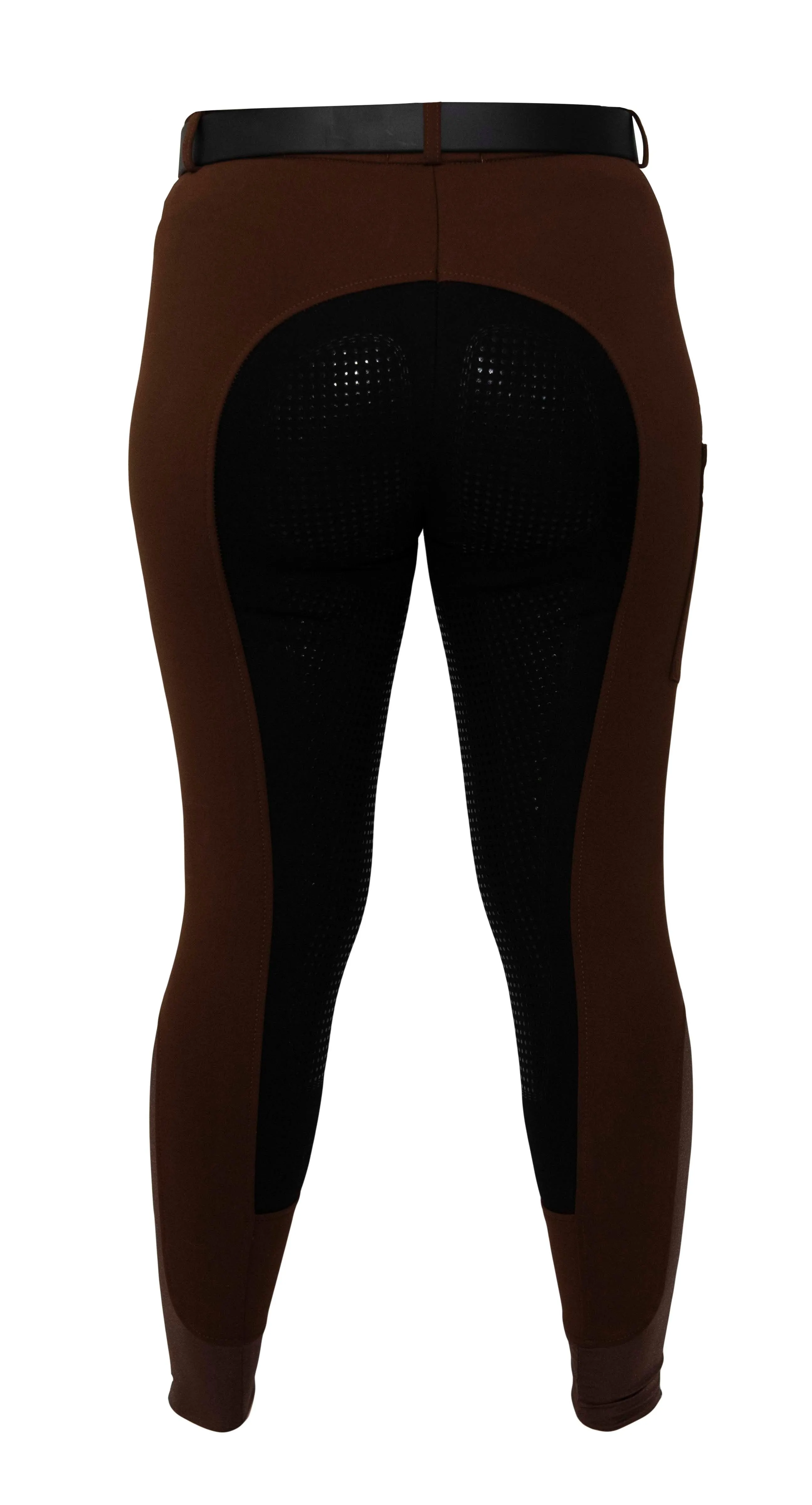 Curvy Mare | High-Waist Breech | Mocha   Black | Side Phone Pocket