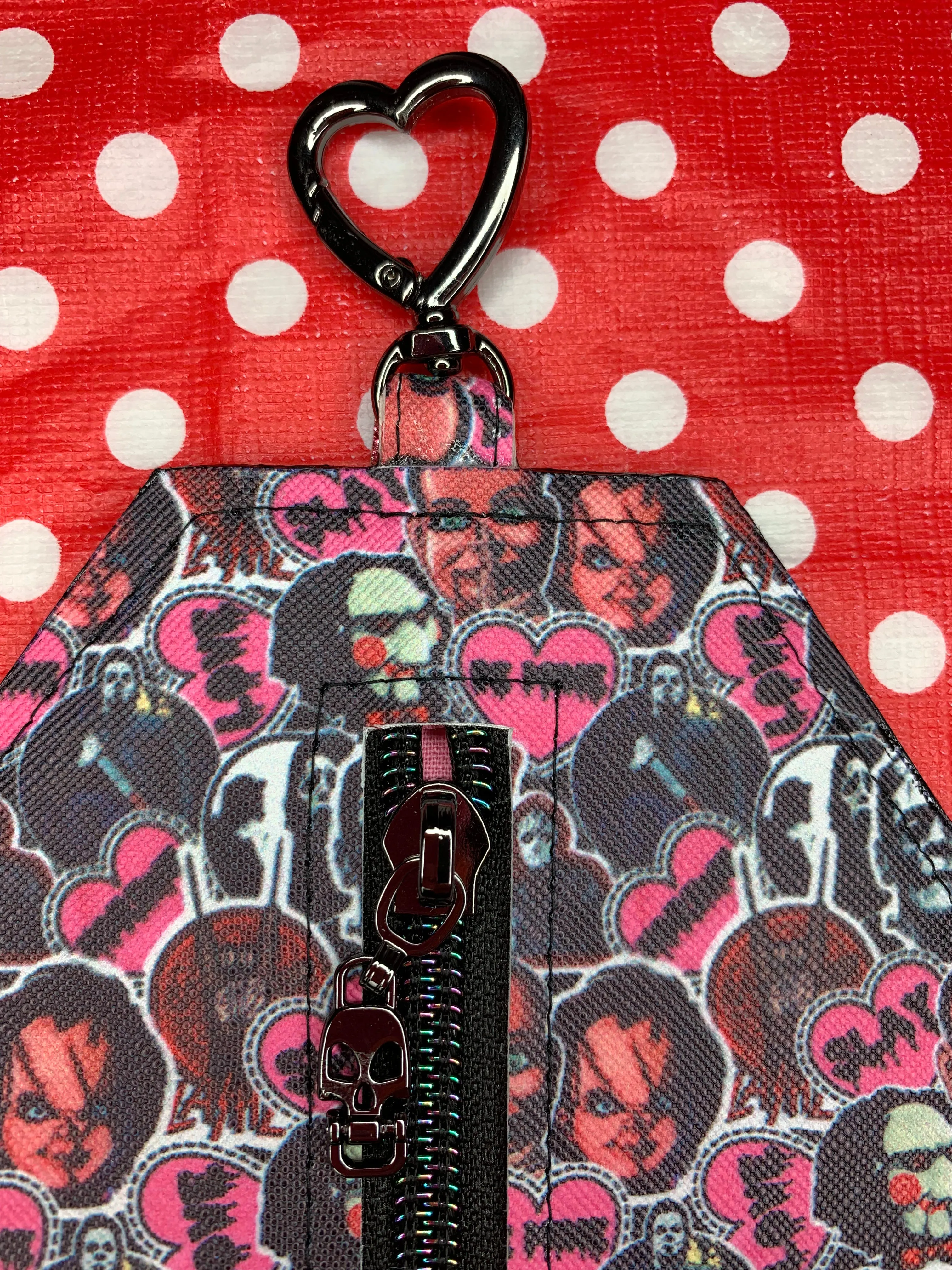 Cute horror fan art coffin card ID purse