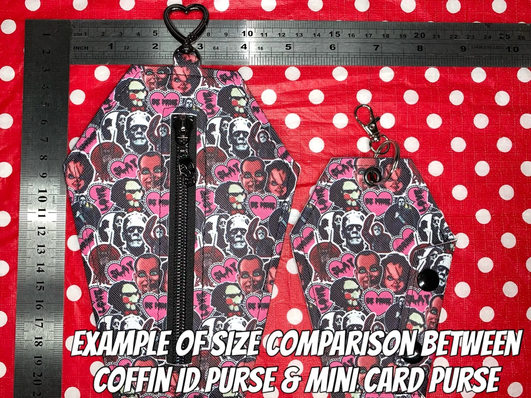 Cute horror fan art coffin card ID purse