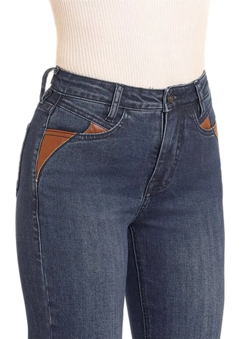 Dark Wash High Rise Trouser