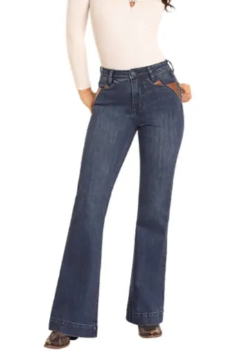 Dark Wash High Rise Trouser