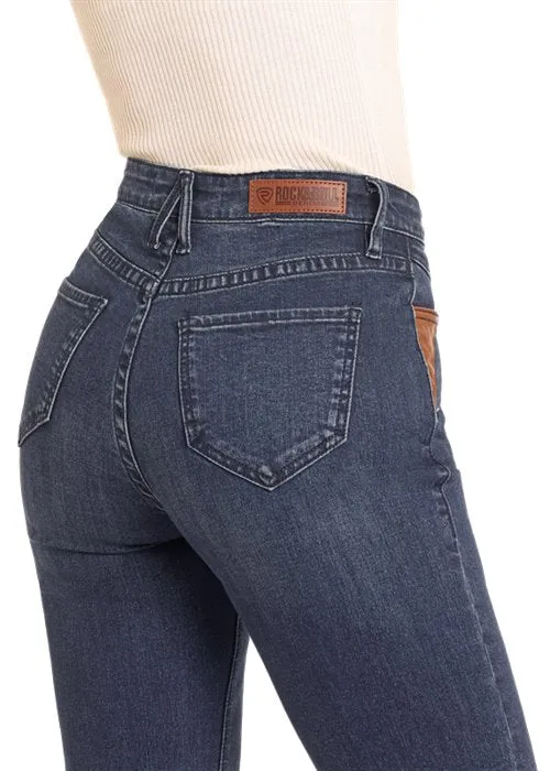 Dark Wash High Rise Trouser