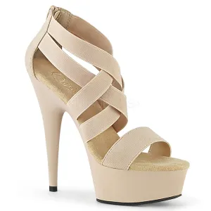 DELIGHT-669  Nude Elastic Band-Faux Leather/Nude Matte