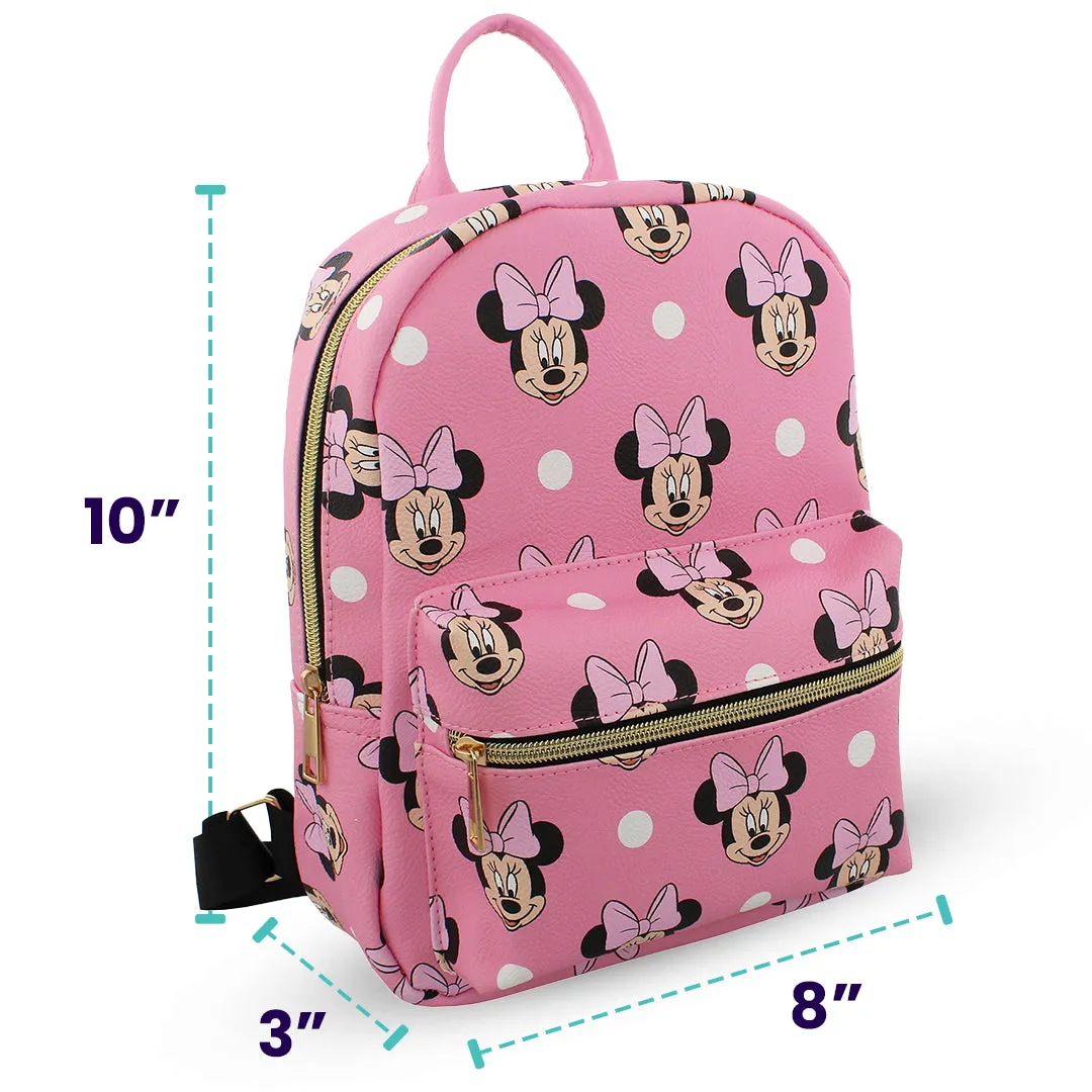 Disney Minnie Mouse with Dots Mini PU Leather Backpack Purse