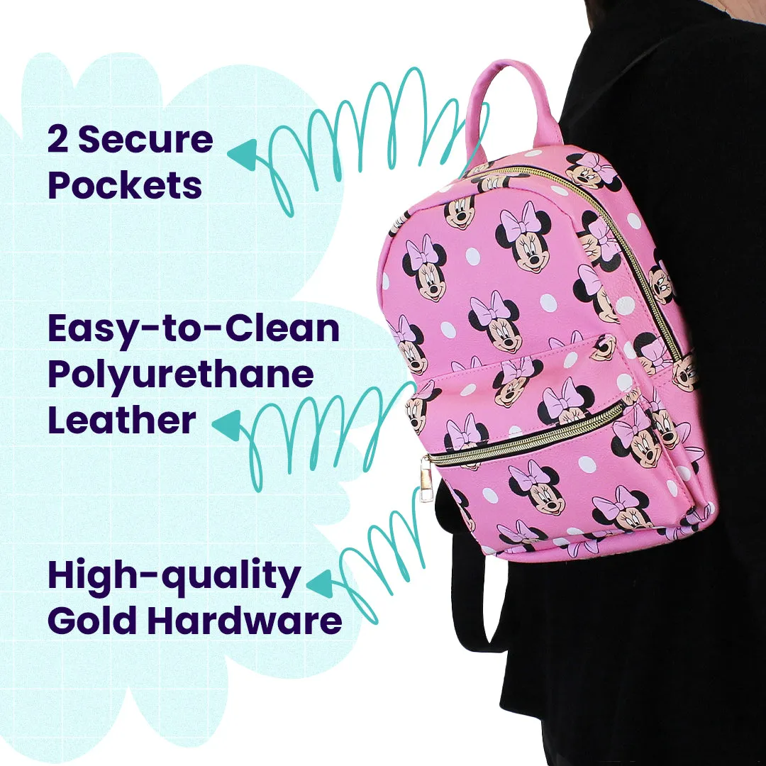 Disney Minnie Mouse with Dots Mini PU Leather Backpack Purse