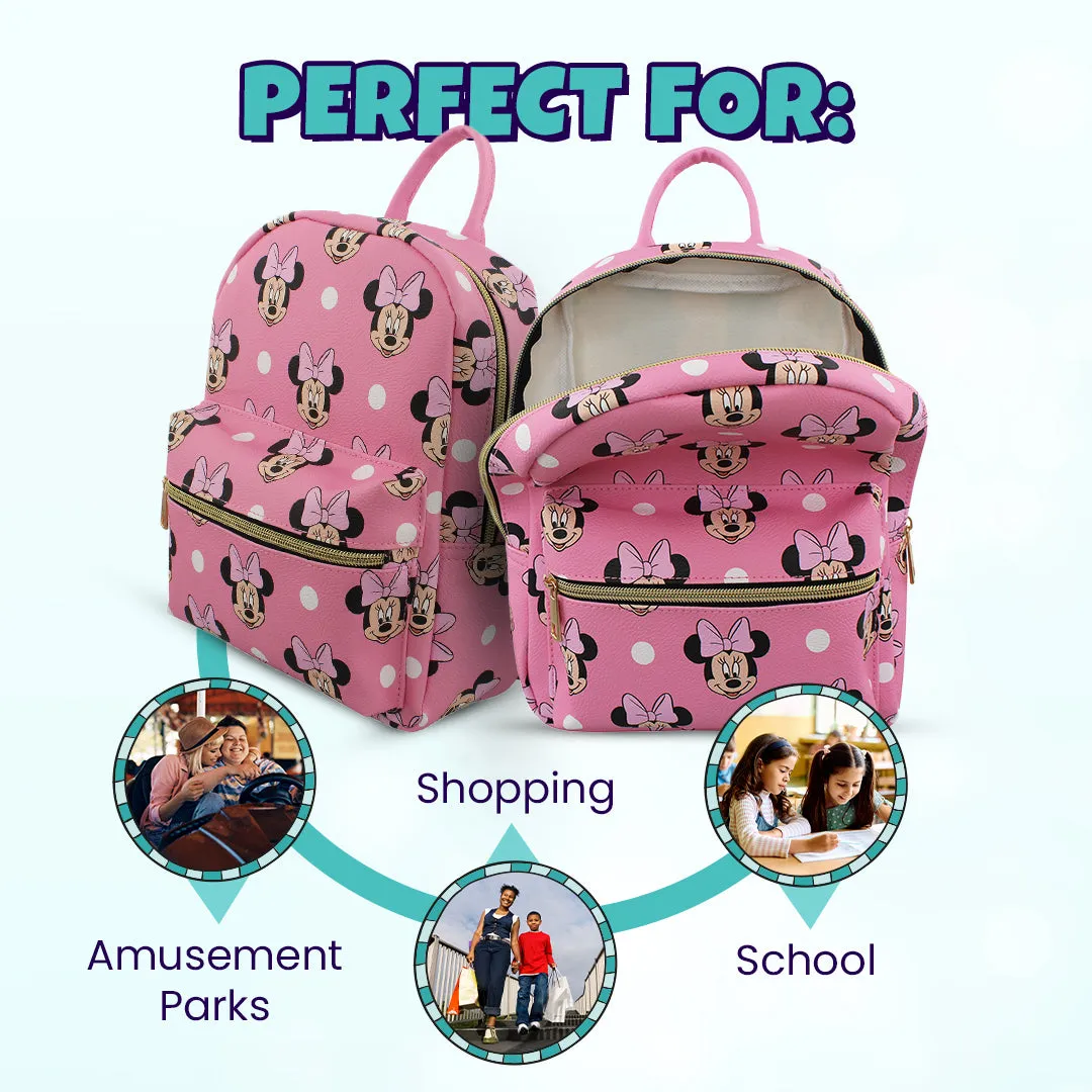 Disney Minnie Mouse with Dots Mini PU Leather Backpack Purse