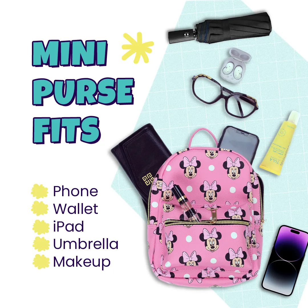 Disney Minnie Mouse with Dots Mini PU Leather Backpack Purse