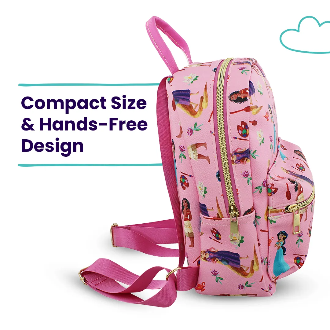 Disney Princess with Flowers Mini PU Leather Backpack Purse