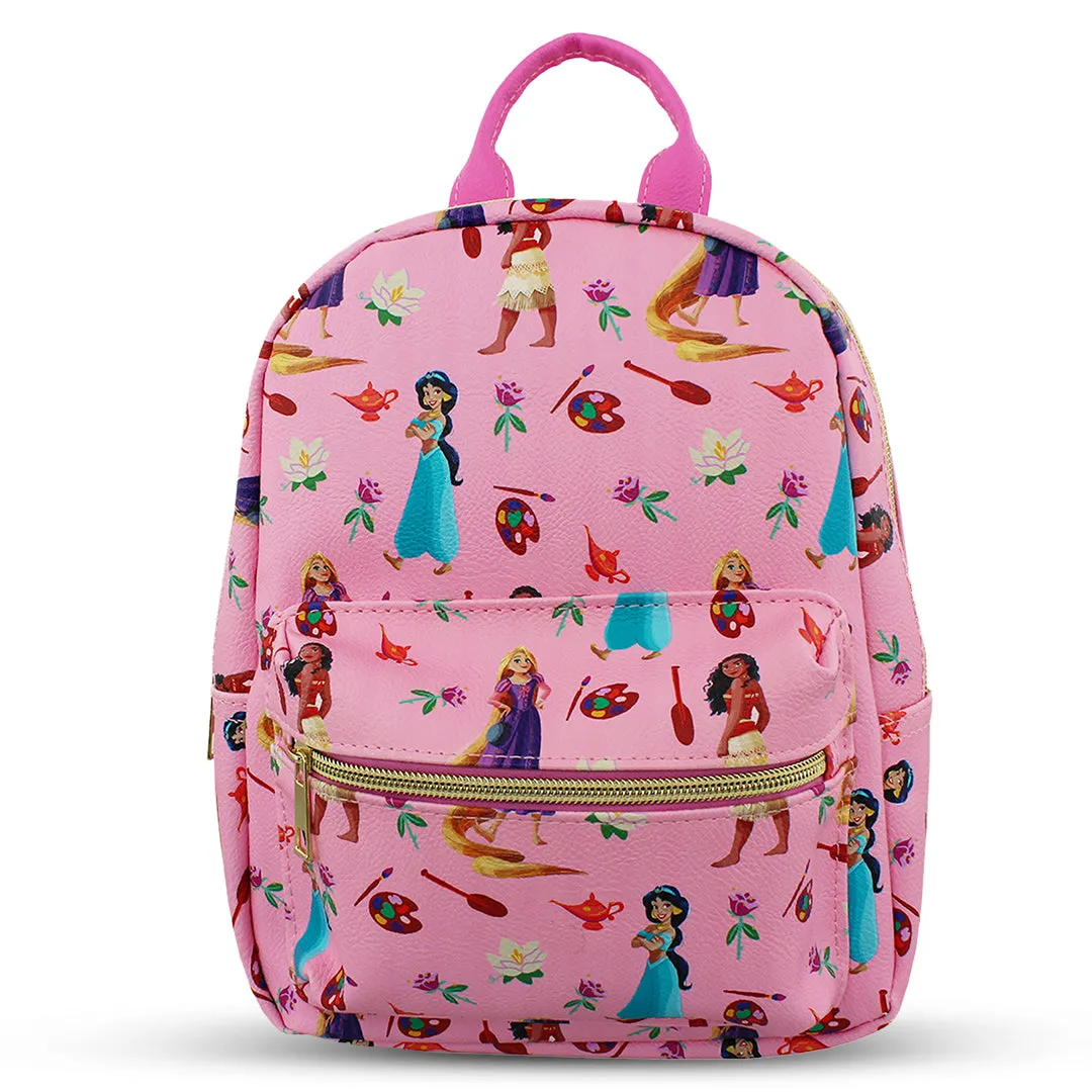 Disney Princess with Flowers Mini PU Leather Backpack Purse