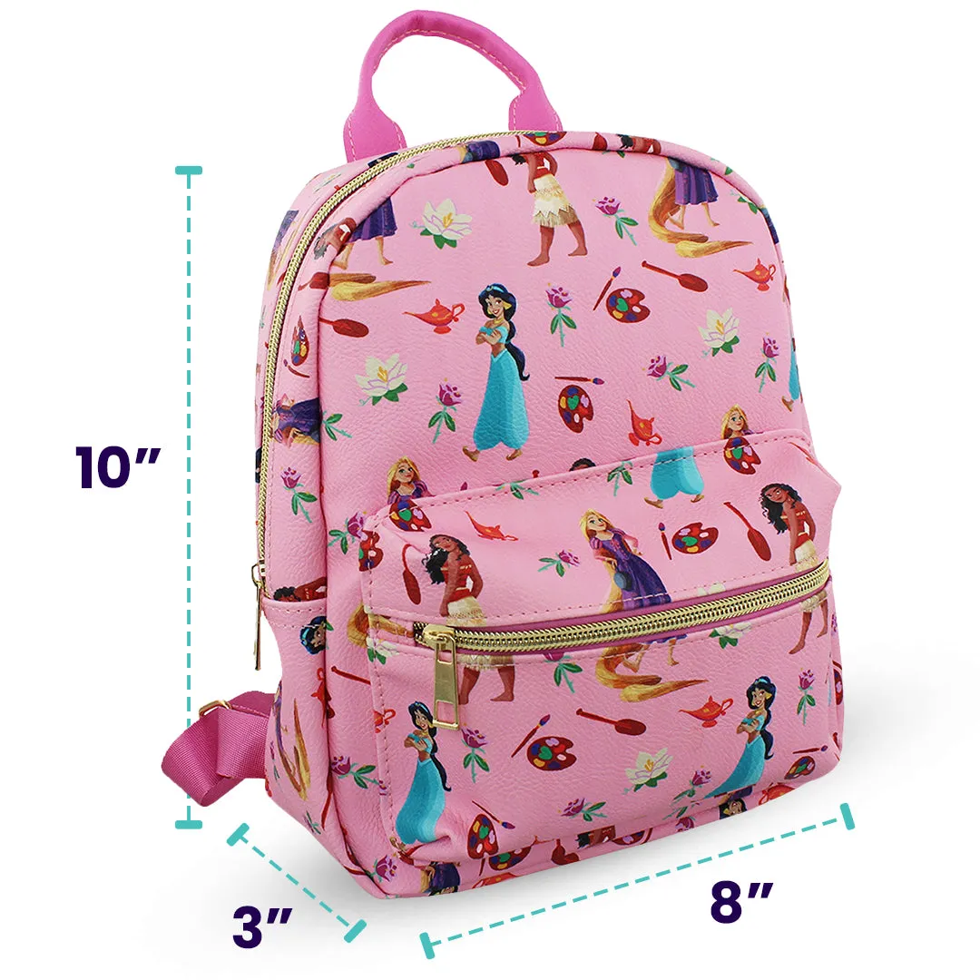 Disney Princess with Flowers Mini PU Leather Backpack Purse