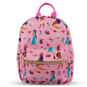 Disney Princess with Flowers Mini PU Leather Backpack Purse