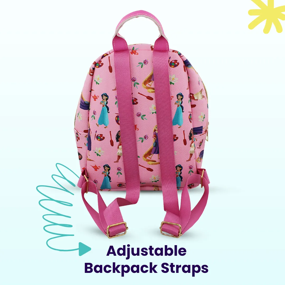 Disney Princess with Flowers Mini PU Leather Backpack Purse