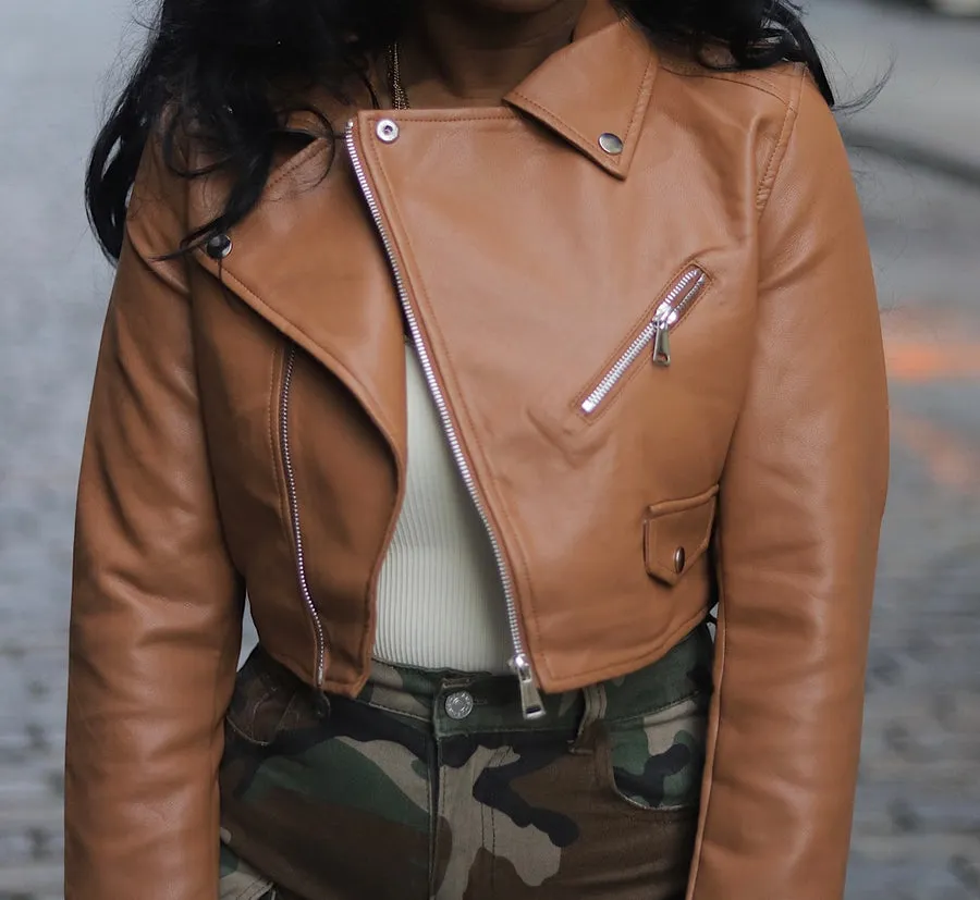 DJ012P-PU Leather Biker Jacket