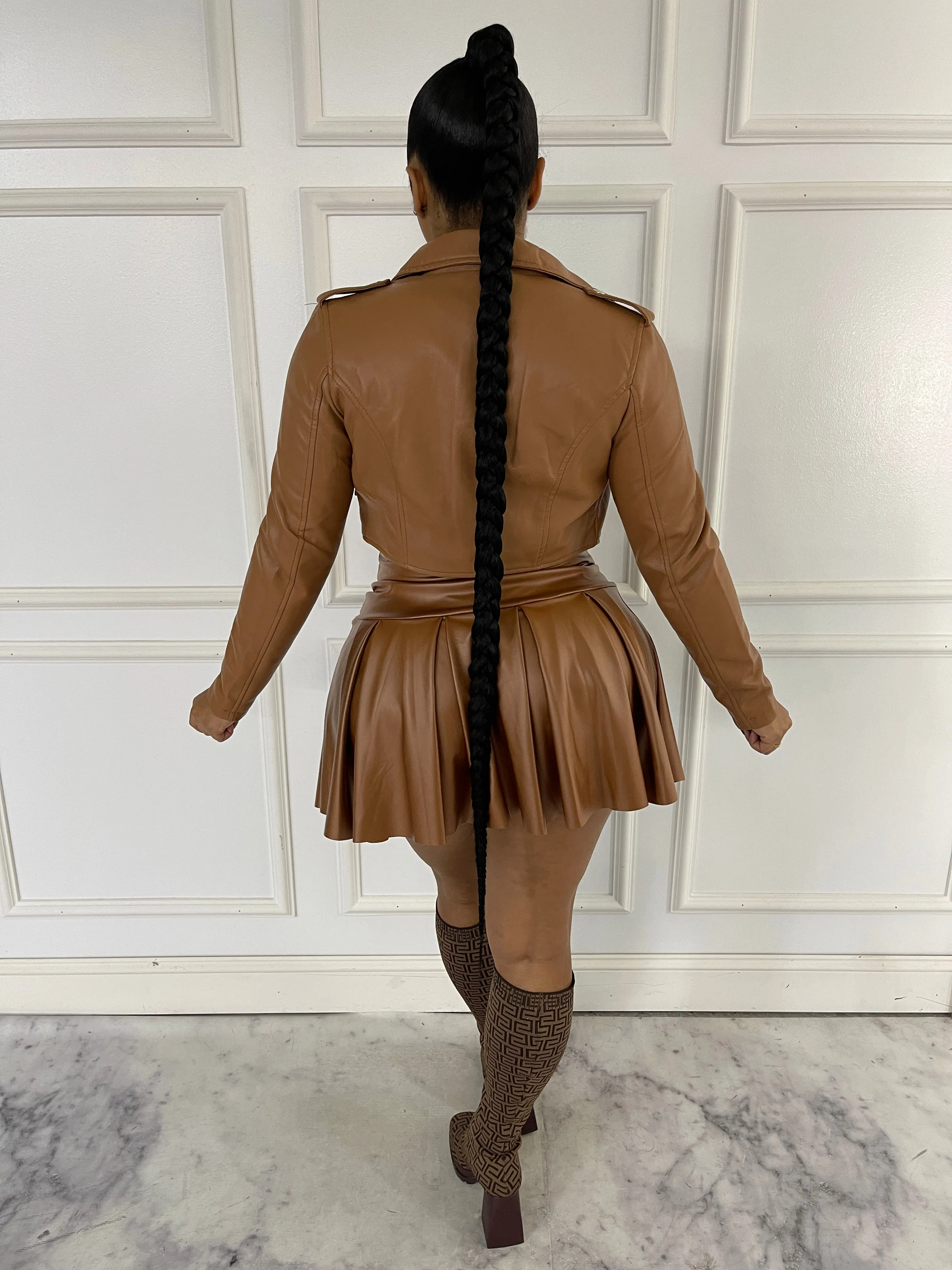 DJ012P-PU Leather Biker Jacket