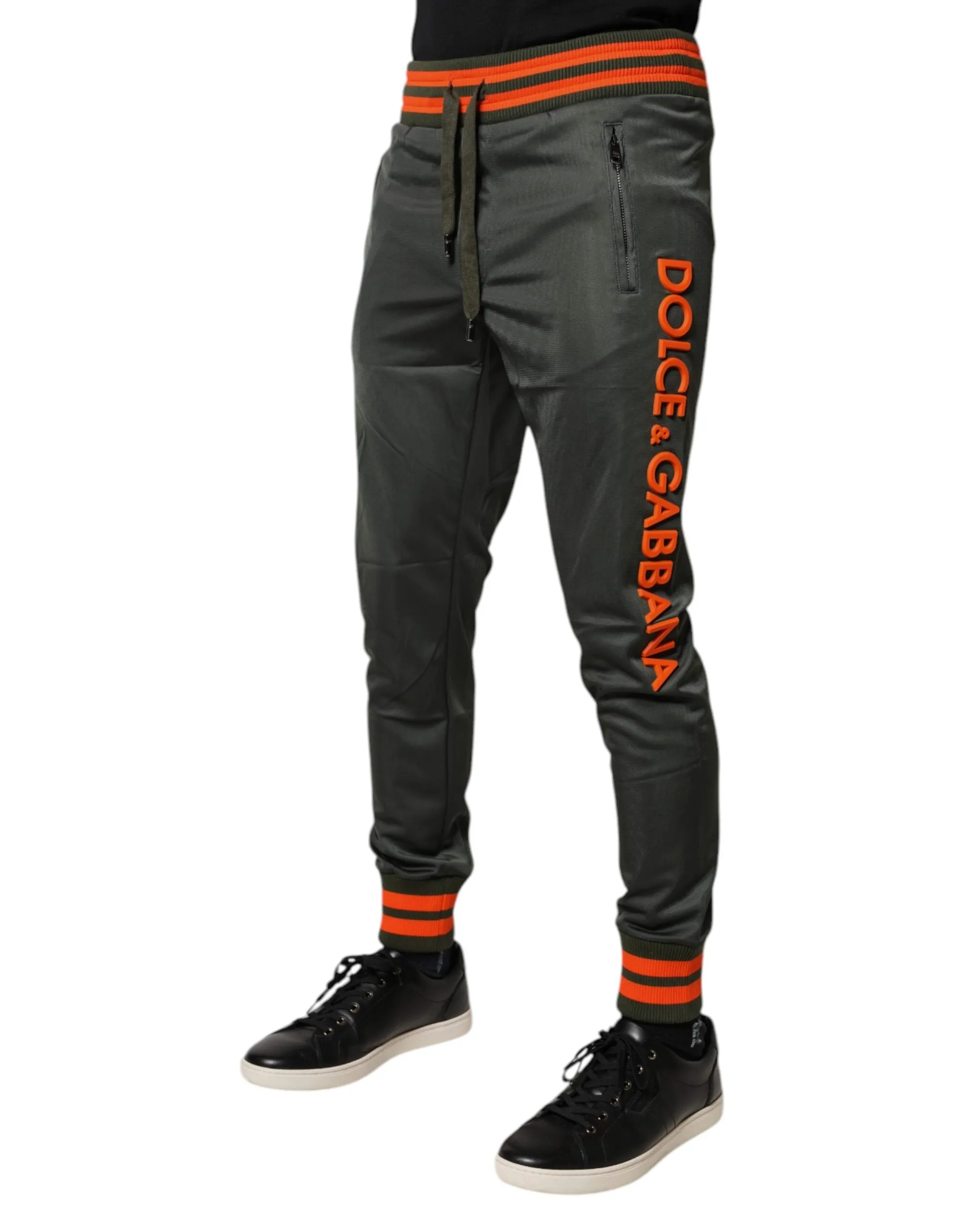 Dolce & Gabbana Army Green Polyester Jogger Sweatpants Pants