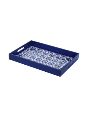 Dolce & Gabbana Casa Rectangular Tray in Blue Mediterraneo